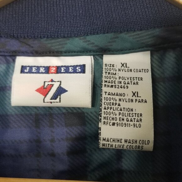Jerzees Vintage Tartan Plaid Half Zipper Pullover Windbreaker Jacket Preppy XL - Picture 3 of 11